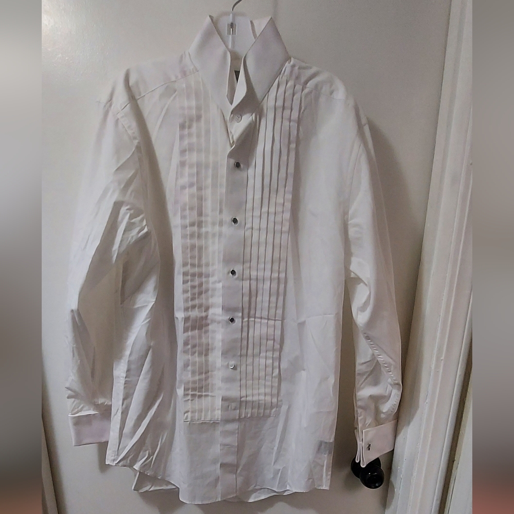 Men's White Tuxedo Dress Shirt